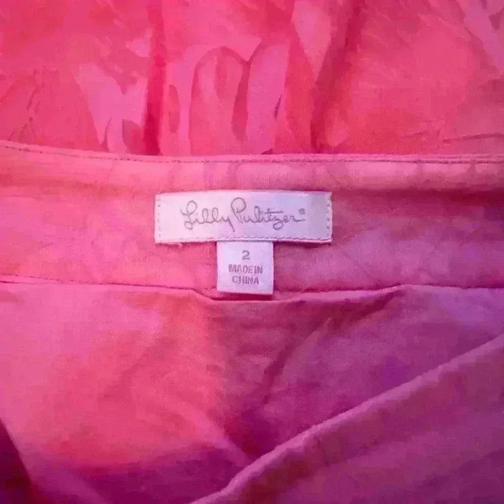 Lilly Pulitzer Womens Whitley Burnout Mini Floral Print Skirt Pink Size 2 - Picture 6 of 7